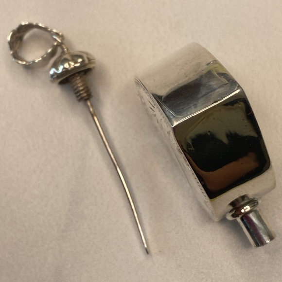 Antique vintage 50's sterling silver 925 perfume poison pendant - Picture 5 of 9